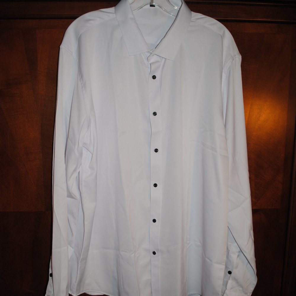 NEW IN PACKAGE SZ XXL(44) MEN'S LONG SLEEVE DRESS SHIRT WHITE